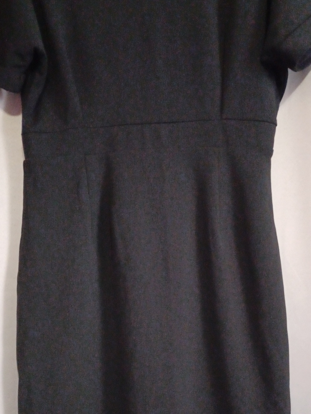 Alexia Admor Black Jacqueline Dolman Sheath Midi Dress V-Back Gold Zipper Size L - Picture 6 of 15